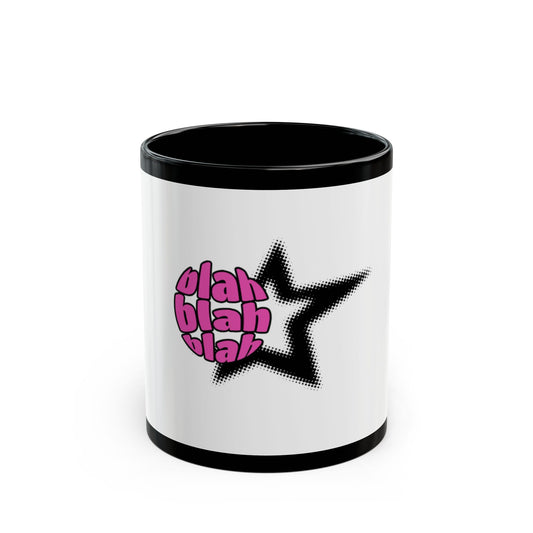 'Blah Blah Blah' Black Mug